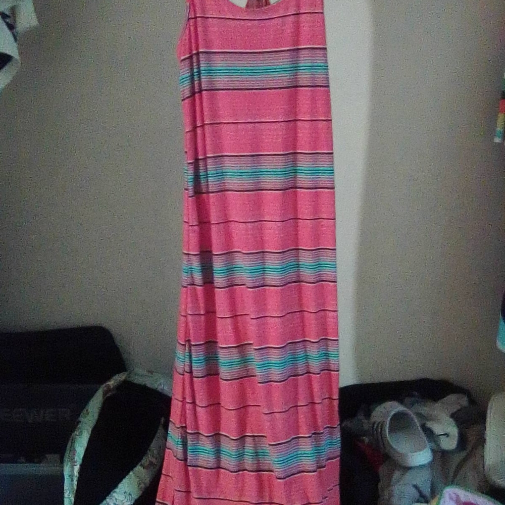 Love Pink and Blue Sleeveless Sundress